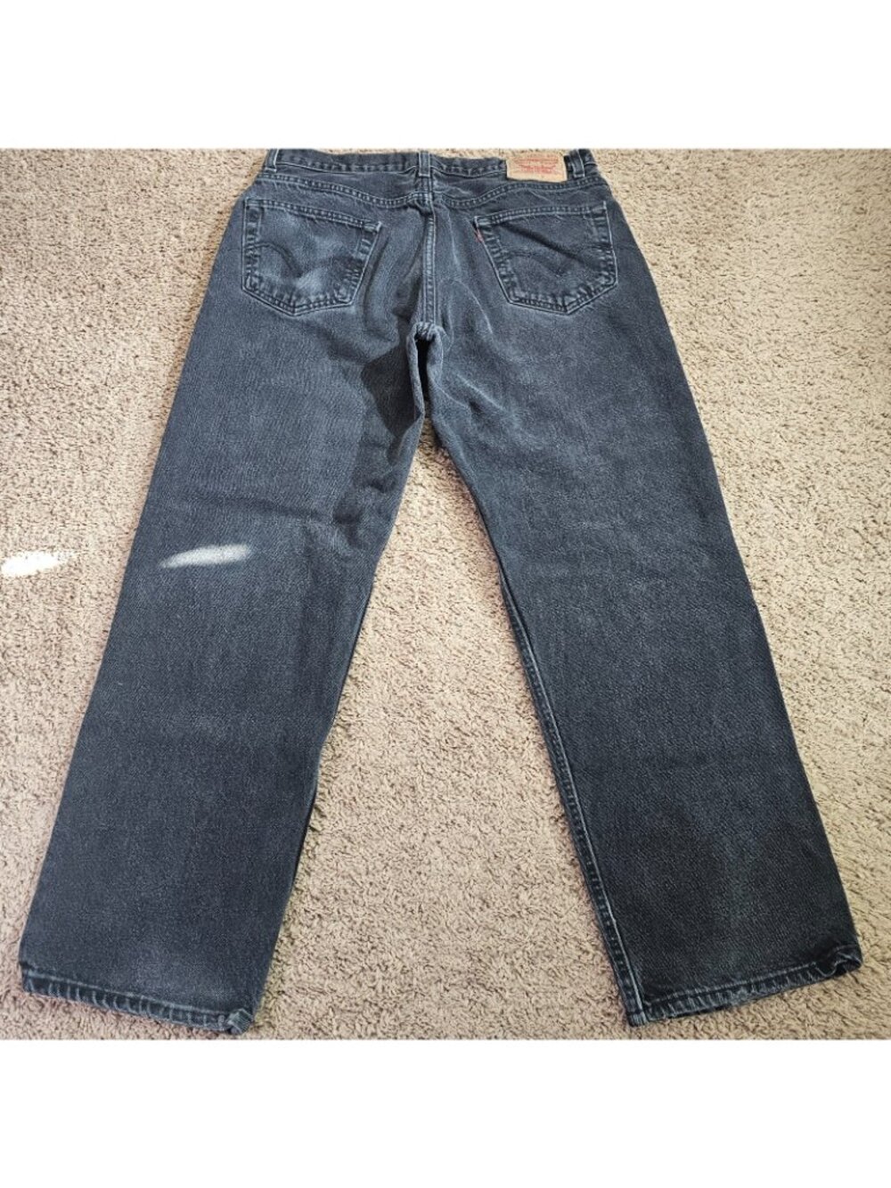 Levis 550 Relaxed Fit Taper Jeans Mens Tag 36x30 Act 35x28.5 Black Faded Wash - Picture 11 of 11